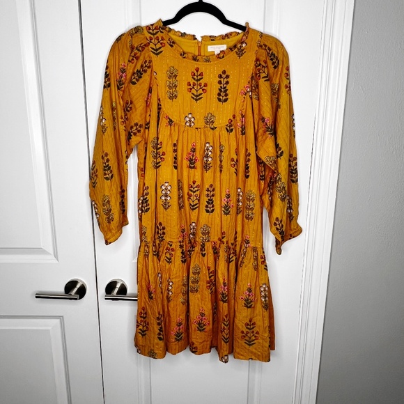 Pink Chicken Women’s Brayden Dress - Gold Field Floral Size Small Yellow - Picture 3 of 9